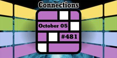 Today's Connections Hints & Answers For October 5, 2024 (Puzzle #481)