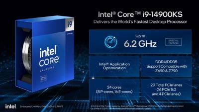 Hassan Mujtaba - Intel Launches Core i9-14900KS: The World’s Fastest Desktop CPU, 6.2 GHz at $699, New APO Games Unveiled - wccftech.com - Usa