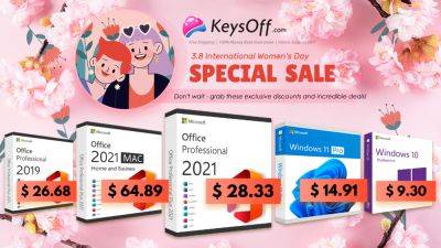 International Women’s Day Sale: Windows 11 Pro for $14.91 and Office 2021 Pro Plus License for $28.33!