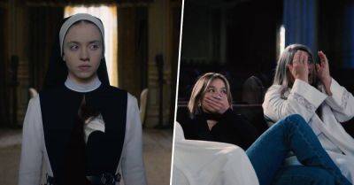 Sydney Sweeney watching her new nun-themed horror movie in a church with real pastors is the best thing you’ll see all day