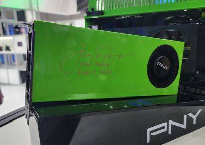 Hassan Mujtaba - This RTX GPU Was So Green That NVIDIA’s CEO, Jensen Huang, Had To Stop By PNY’s Booth To Sign It - wccftech.com - Usa