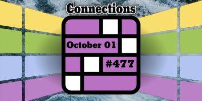 Today's Connections Hints & Answers For October 1, 2024 (Puzzle #477)